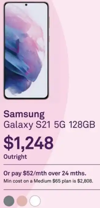 Telstra Samsung Galaxy S21 5G 128GB offer