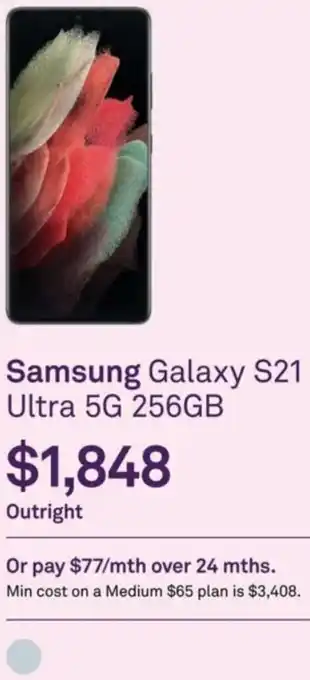 Telstra Samsung Galaxy S21 Ultra 5G 256GB offer