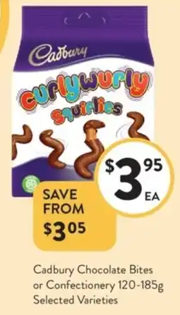 Foodworks Cadbury Chocolate Bites or Confectionery offer