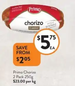 Foodworks Primo Chorizo offer