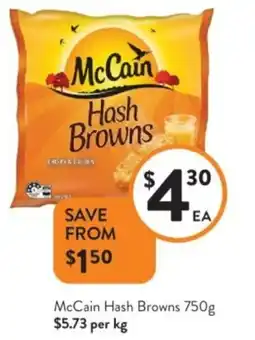 Foodworks McCain Hash Browns offer