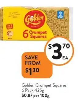 Foodworks Golden Crumpet Squares offer