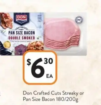 Foodworks Don Crafted Cuts Streaky or Pan Size Bacon offer