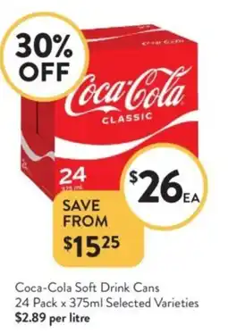 Foodworks Coca-Cola Soft Drink Cans offer