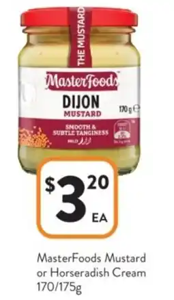 Foodworks MasterFoods Mustard or Horseradish Cream offer