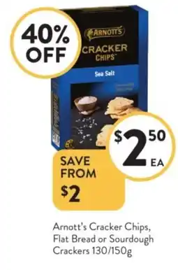 Foodworks Arnott's Cracker Chips, Flat Bread or Sourdough Crackers offer