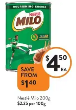 Foodworks Nestlé Milo offer