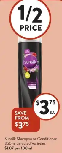 Foodworks Sunsilk Shampoo or Conditioner offer