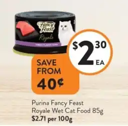 Foodworks Purina Fancy Feast Royale Wet Cat Food offer