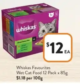 Foodworks Whiskas Favourites Wet Cat Food offer