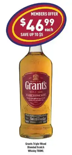 Liquor Legends Grants Triple Wood Blended Scotch Whisky offer
