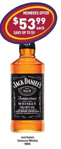 Liquor Legends Jack Daniels Tennessee Whiskey offer
