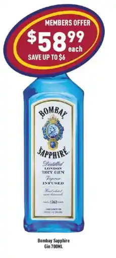 Liquor Legends Bombay Sapphire Gin offer