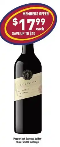 Liquor Legends Pepperjack Barossa Valley Shiraz offer