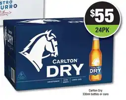Bottler Carlton Dry bottles or cans offer