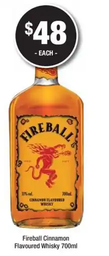 Bottler Fireball Cinnamon Flavoured Whisky offer