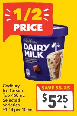 Supa Valu Cadbury Ice Cream Tub offer