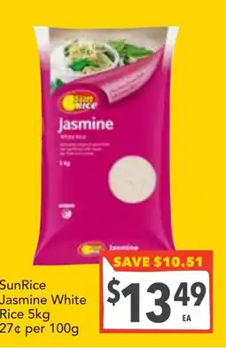 Supa Valu SunRice Jasmine White Rice 5kg offer