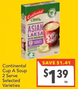 Supa Valu Continental Cup A Soup 2 Serve offer