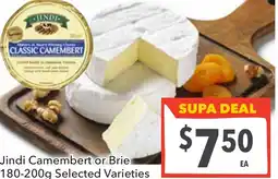 Supa Valu Jindi camembert or brie selected varieties offer