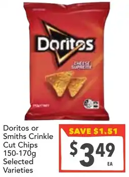 Supa Valu Doritos or Smiths Crinkle Cut Chips offer
