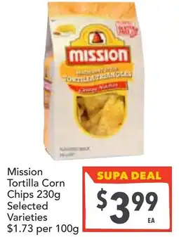 Supa Valu Mission Tortilla Corn Chips offer