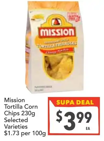 Supa Valu Mission Tortilla Corn Chips offer