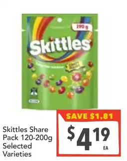Supa Valu Skittles Share Pack offer