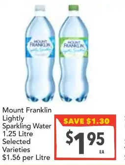 Supa Valu Mount Franklin Lightly Sparkling Water offer