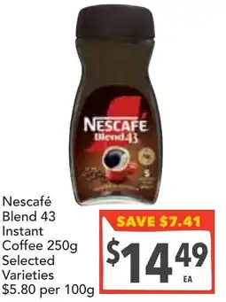 Supa Valu Nescafe blend43 instant coffee offer