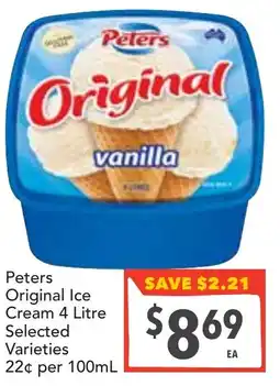 Supa Valu Peters Original Ice Cream offer