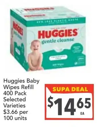 Supa Valu Huggies Baby Wipes Refill offer