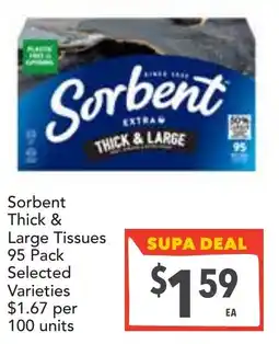 Supa Valu Sorbent Thick & Large Tissues offer