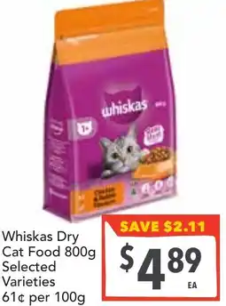 Supa Valu Whiskas Dry Cat Food offer