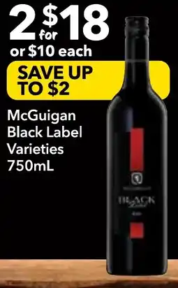 Supa Valu McGuigan Black Label Varieties offer