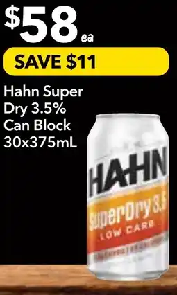 Hahn Super Dry 3.5% Can Block