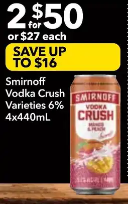 Supa Valu Smirnoff Vodka Crush Varieties 6% offer