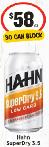 IGA Liquor Hahn SuperDry 3.5 offer