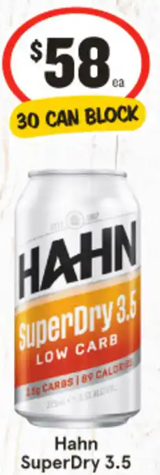 IGA Liquor Hahn SuperDry 3.5 offer
