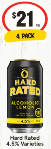 IGA Liquor Hard Rated 4.5% Varieties offer