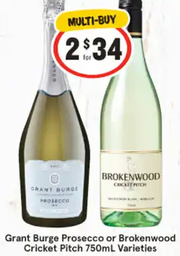 IGA Liquor Grant Burge Prosecco or Brokenwood Cricket Pitch offer