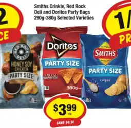 Smiths Crinkle, Red Rock Deli and Doritos Party Bags