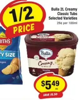 CORNETTS Bulla Creamy Classic Tubs offer