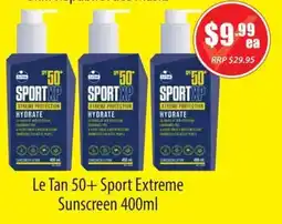 Healthy World Pharmacy Le Tan 50+ Sport Extreme Sunscreen offer