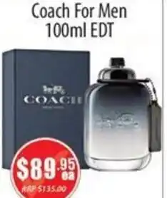 Healthy World Pharmacy Coach For Men EDT offer