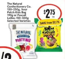 IGA Xpress The Natural Confectionery Co., Sour Patch Kids Bag or Pascall Lollies offer
