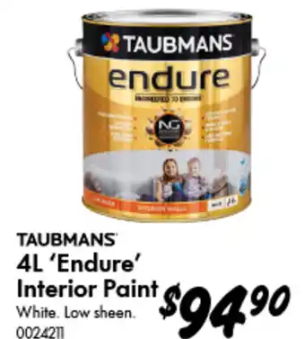 Bunnings Taubmans endure interior paint offer