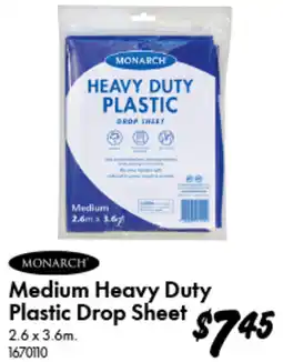 Bunnings Monarch Medium Heavy Duty Plastic Drop Sheet offer