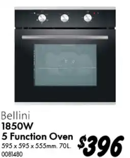 Bunnings Bellini 5 Function Oven offer