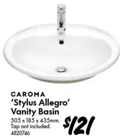 Bunnings Caroma Stylus Allegro Vanity Basin offer